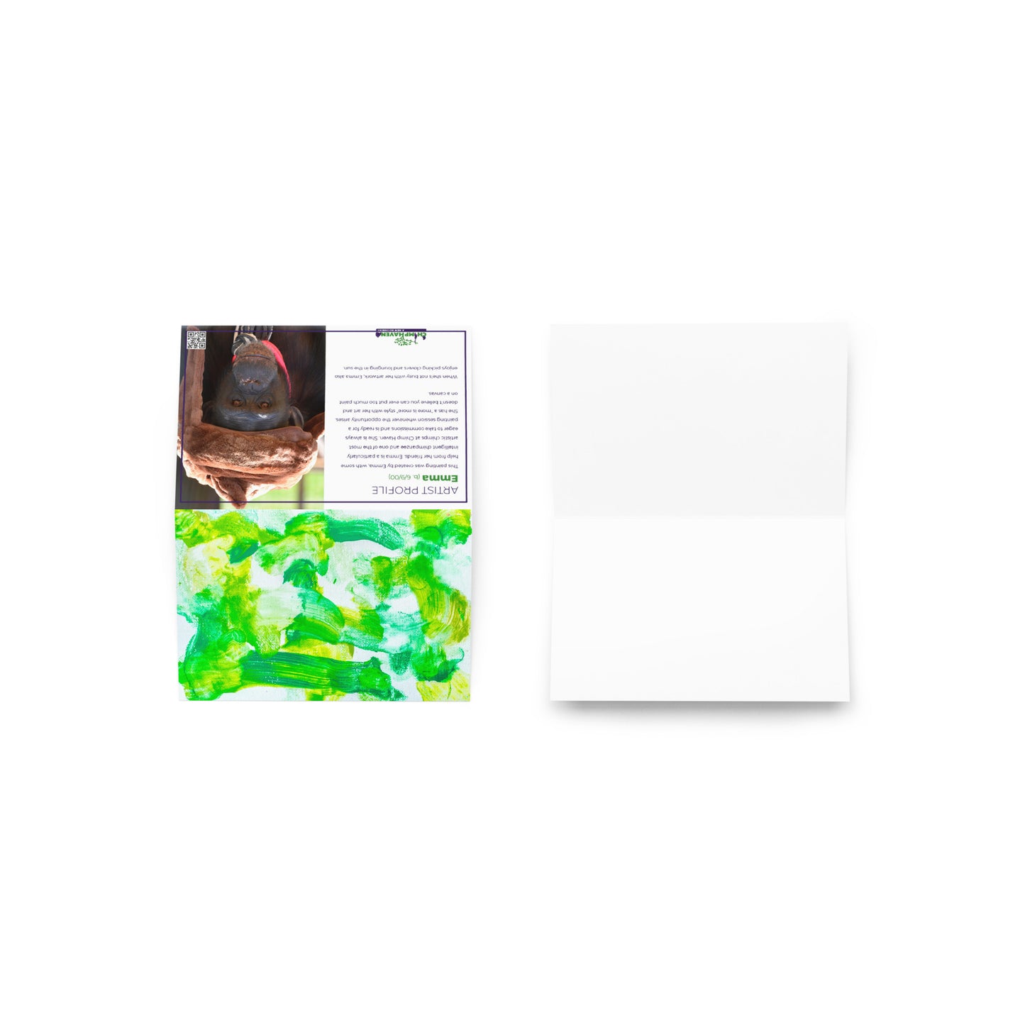 Chimp Art Greeting card - Emma