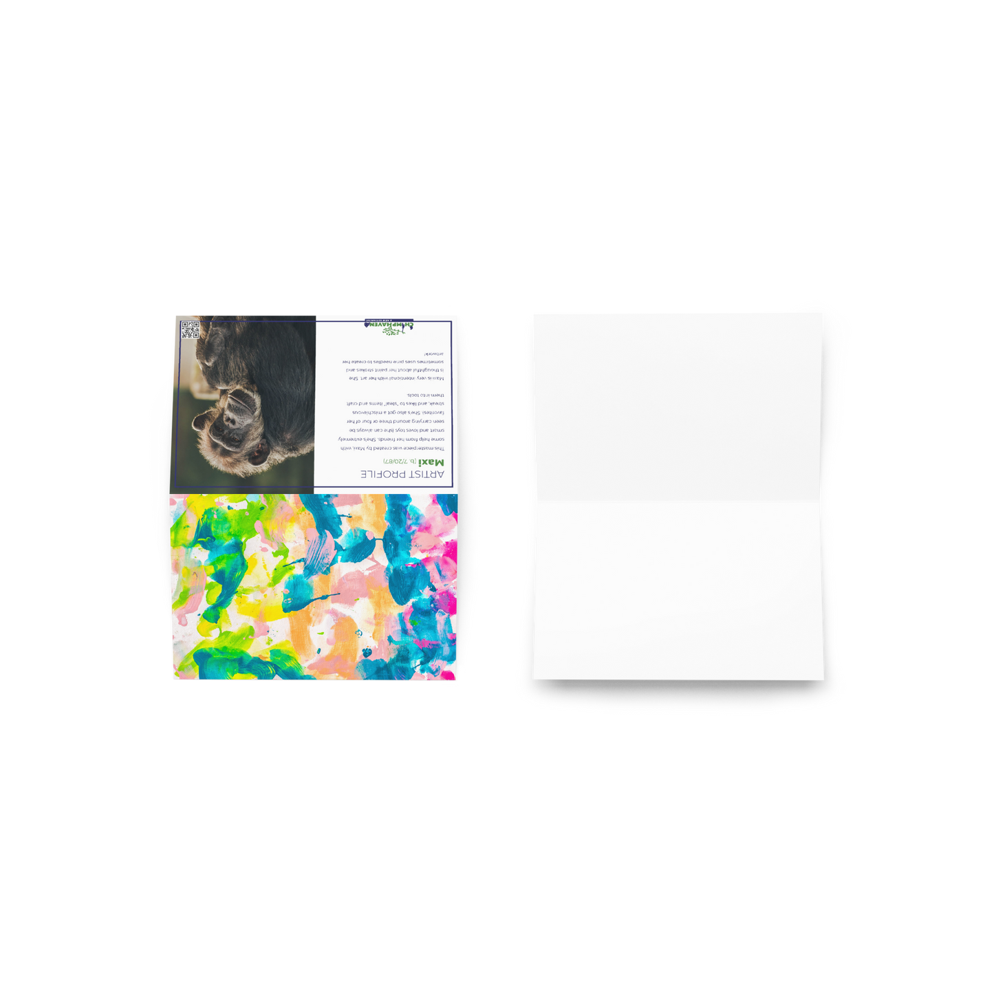 Chimp Art Greeting card - Maxi