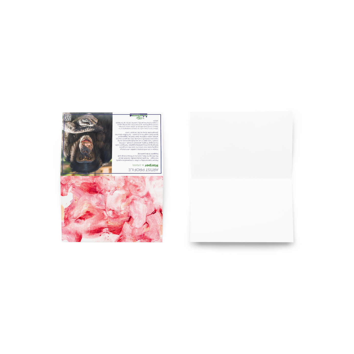 Chimp Art Greeting card - Harper