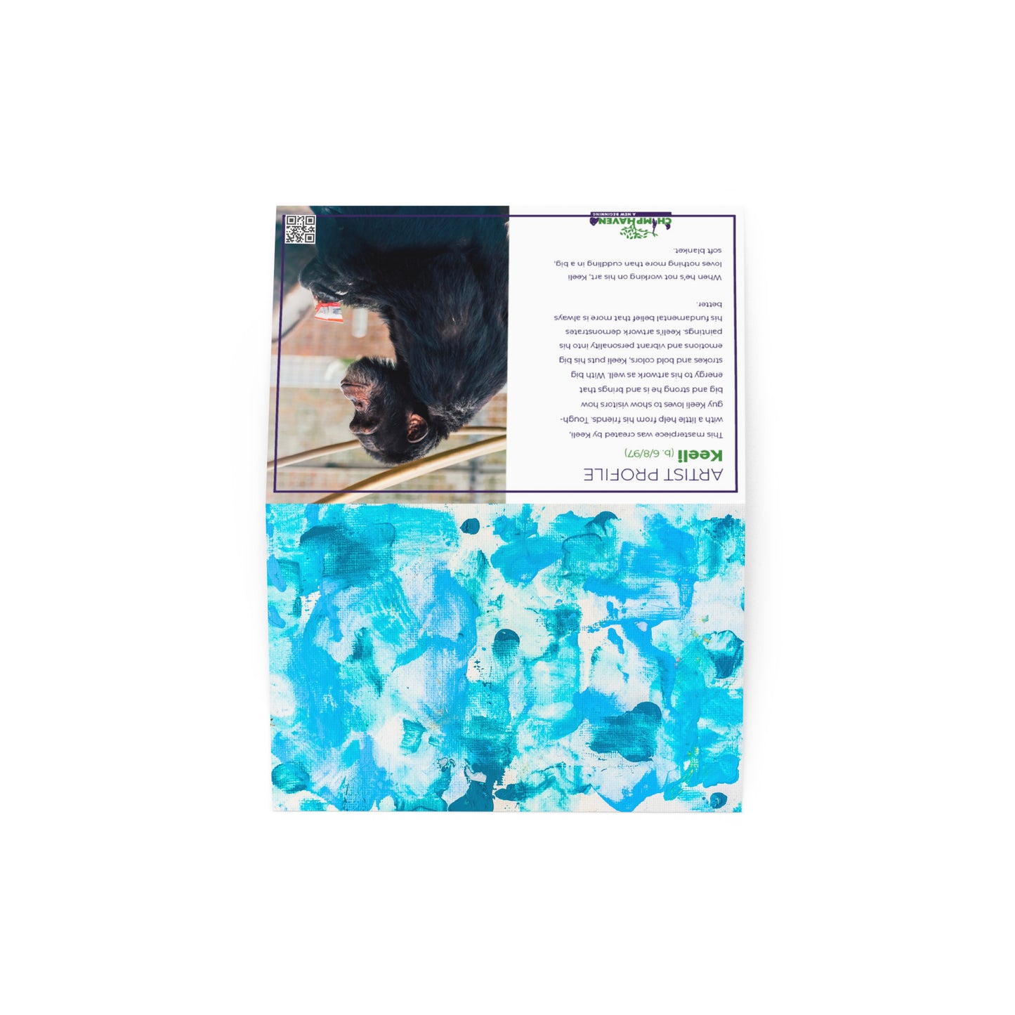 Chimp Art Greeting card - Keeli