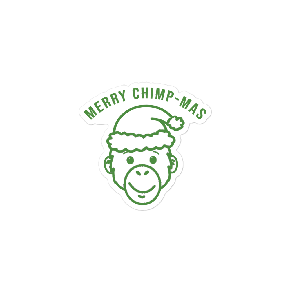 Bubble-free "Merry Chimp-mas" stickers