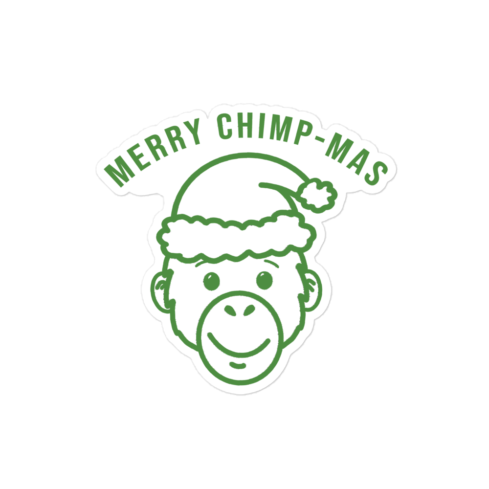 Bubble-free "Merry Chimp-mas" stickers