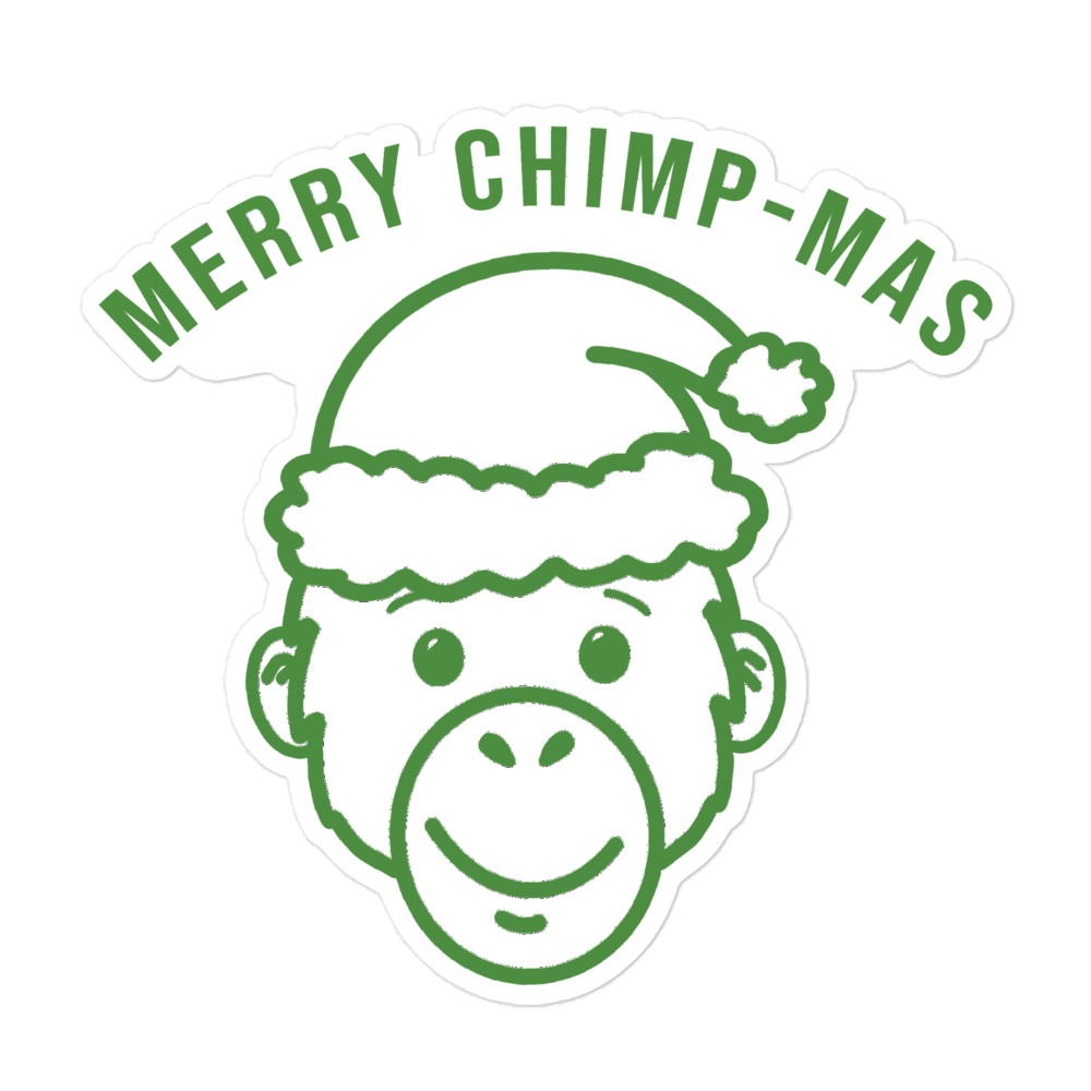Bubble-free "Merry Chimp-mas" stickers