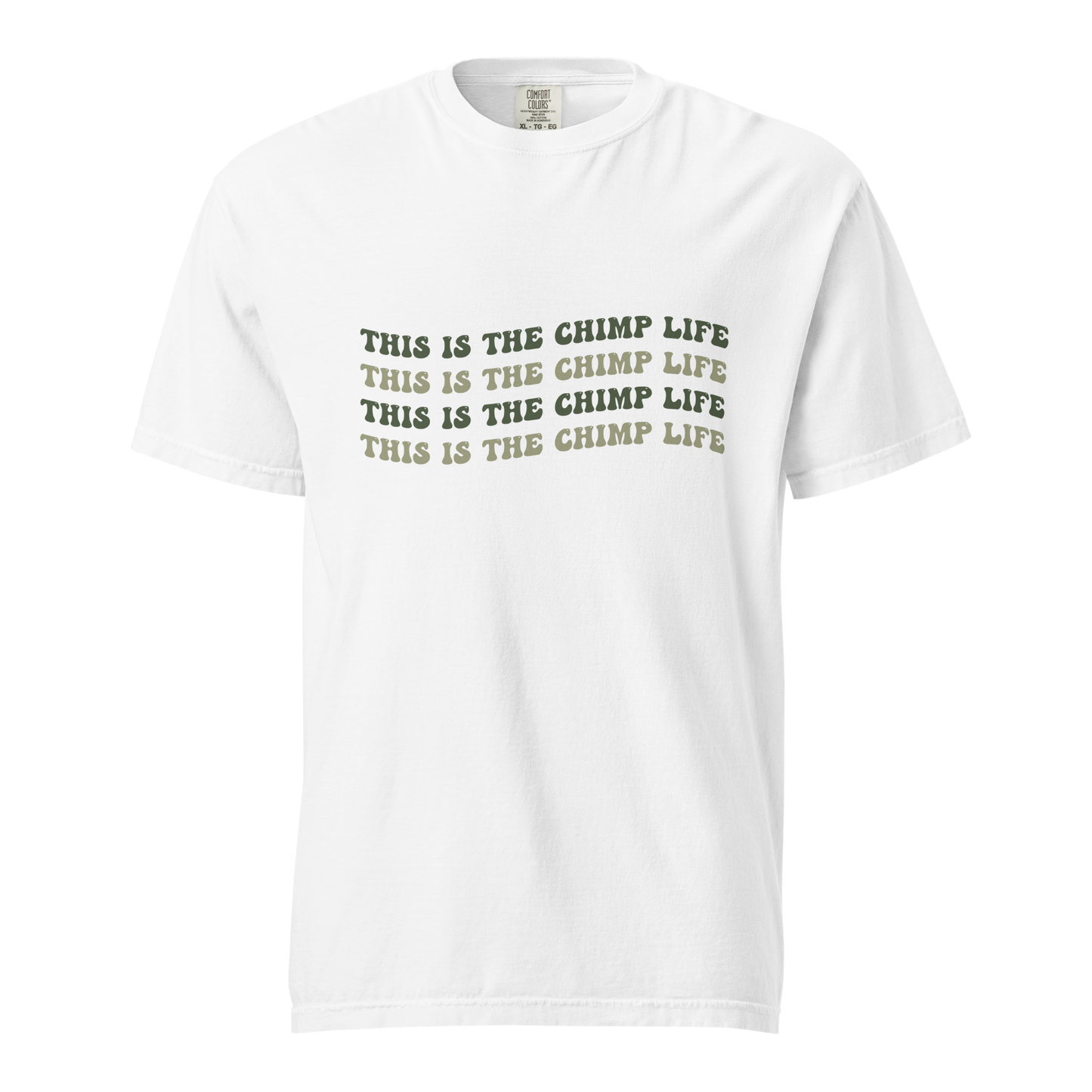 This is the Chimp Life Tee with chimp names on back