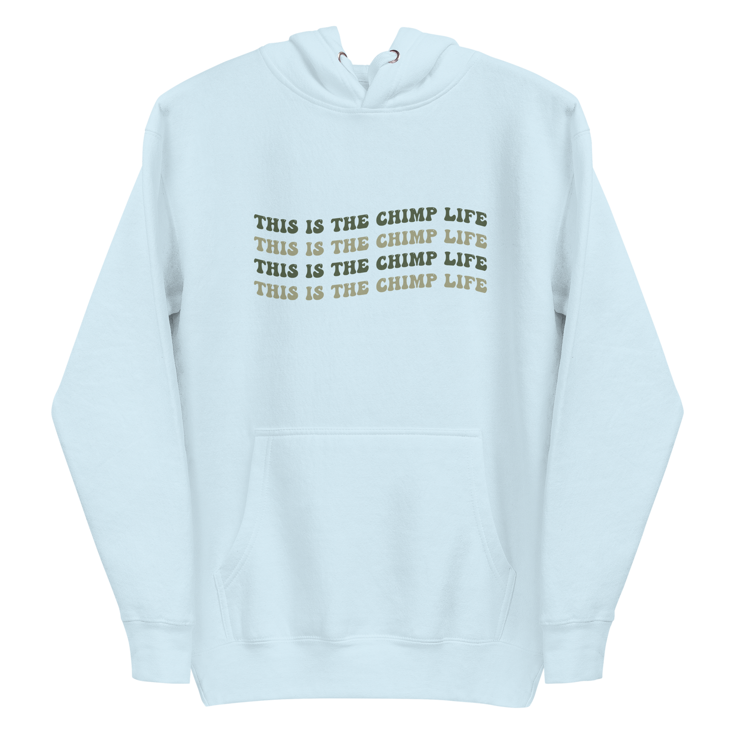 This is the Chimp Life Hoodie with chimp names on back