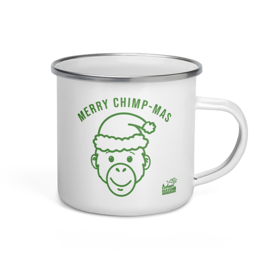 Enamel "Merry Chimp-mas" Mug