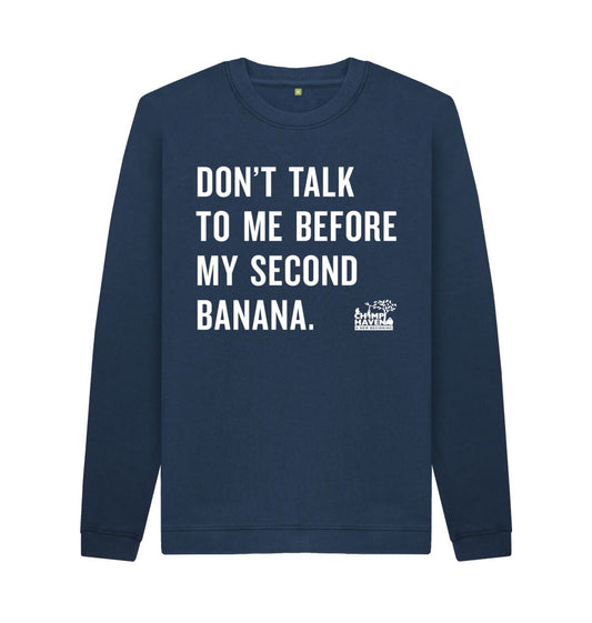 Navy Blue Second Banana Crewneck Sweatshirt
