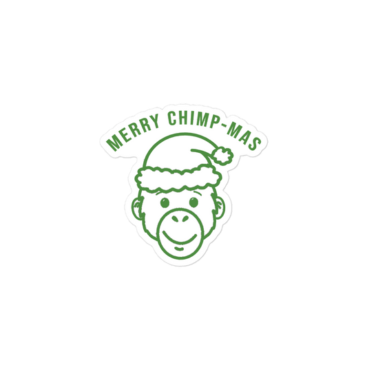 Bubble-free "Merry Chimp-mas" stickers