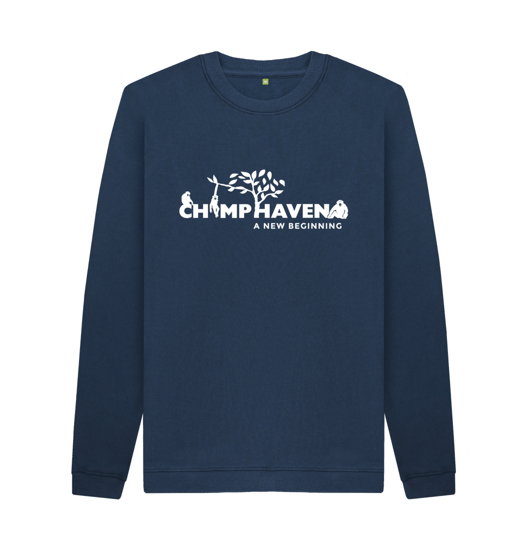 Navy Blue Printed Sweater Front