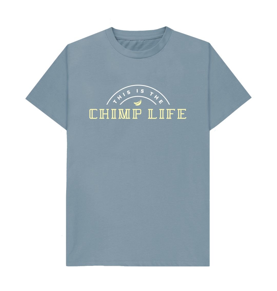 Stone Blue This is the Chimp Life Tee (Gold)
