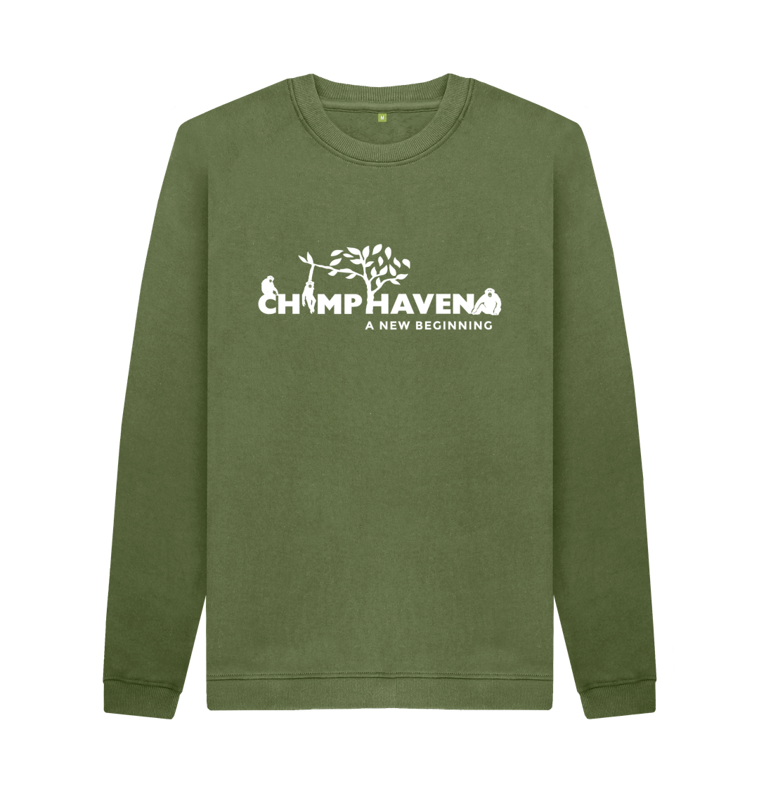 Khaki Printed Sweater Front