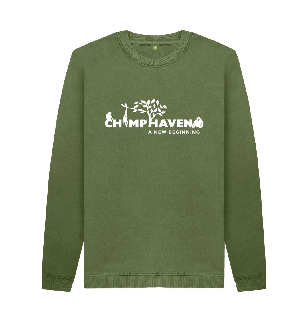 Khaki White Logo Crewneck Sweatshirt